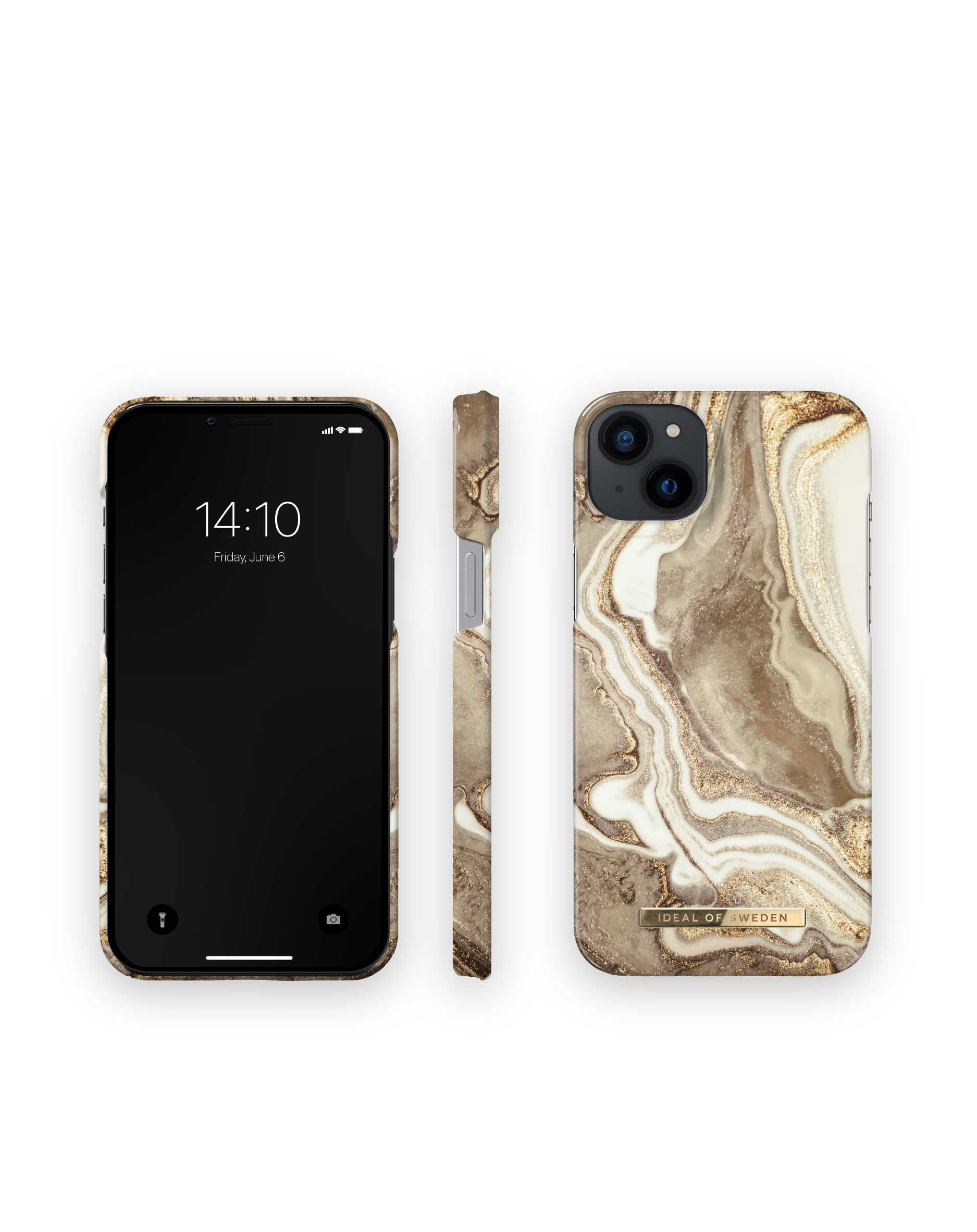 IDEAL OF SWEDEN IDFCGM19-I2267-164, Backcover, Sand Golden 14 Marble iPhone Apple, Plus