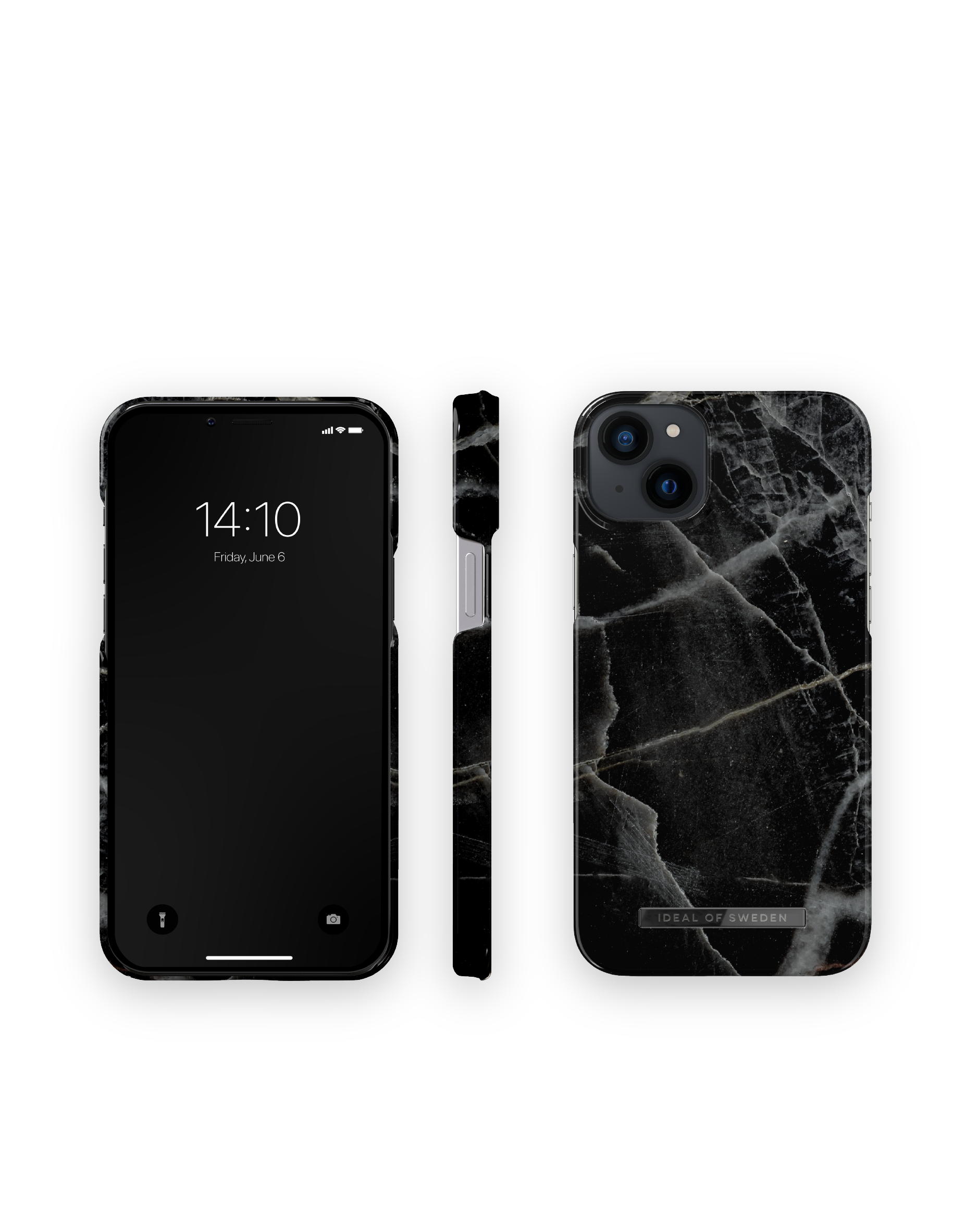 IDEAL OF Apple, Marble Plus, Black Backcover, 14 Thunder IDFCMTE22-I2267-358, SWEDEN iPhone