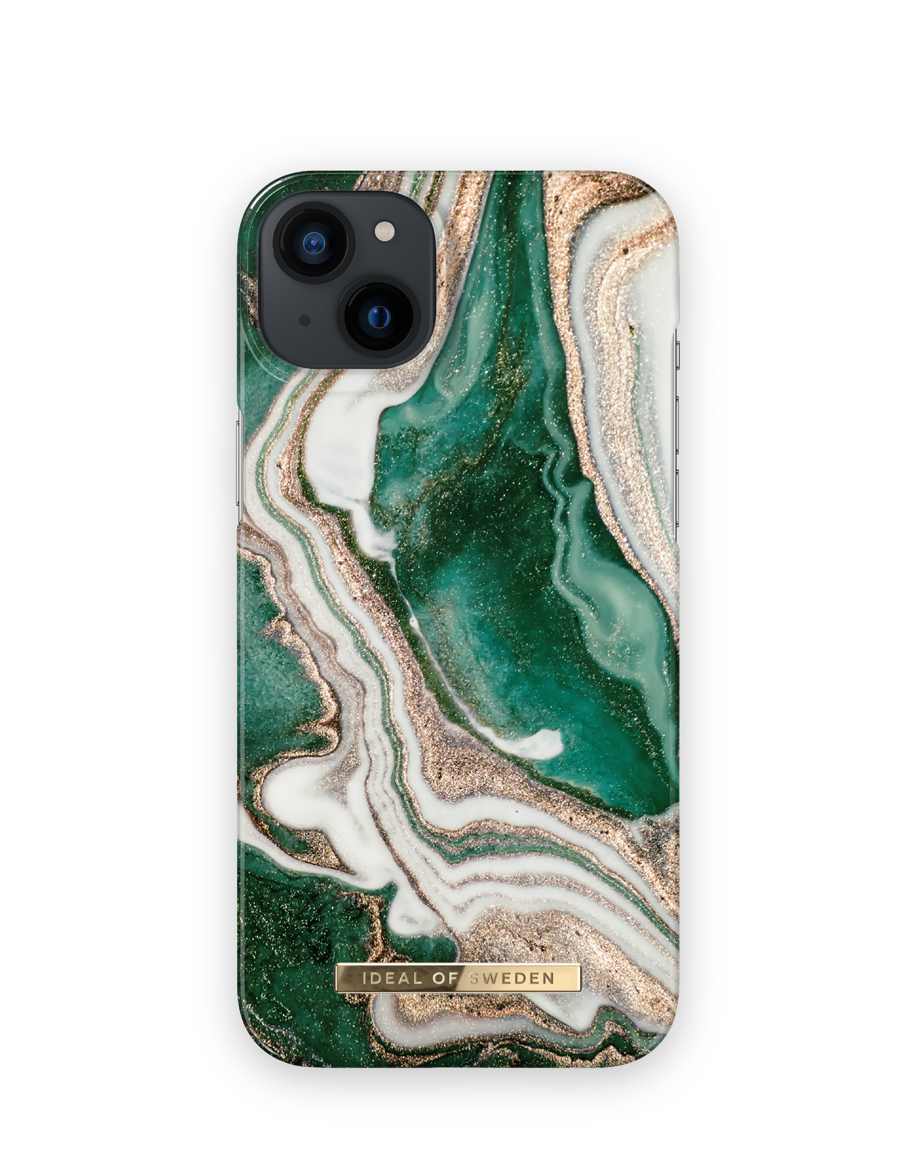 Apple, Backcover, IDFCAW18-I2267-98, Golden IDEAL SWEDEN Marble 14 Plus, iPhone OF Jade