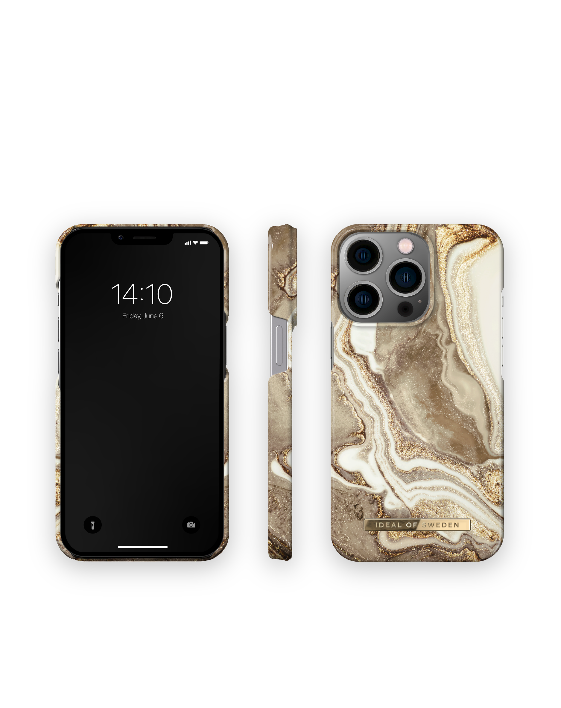 IDEAL OF SWEDEN IDFCGM19-I2261P-164, iPhone Sand Backcover, Golden Apple, Pro, 14 Marble