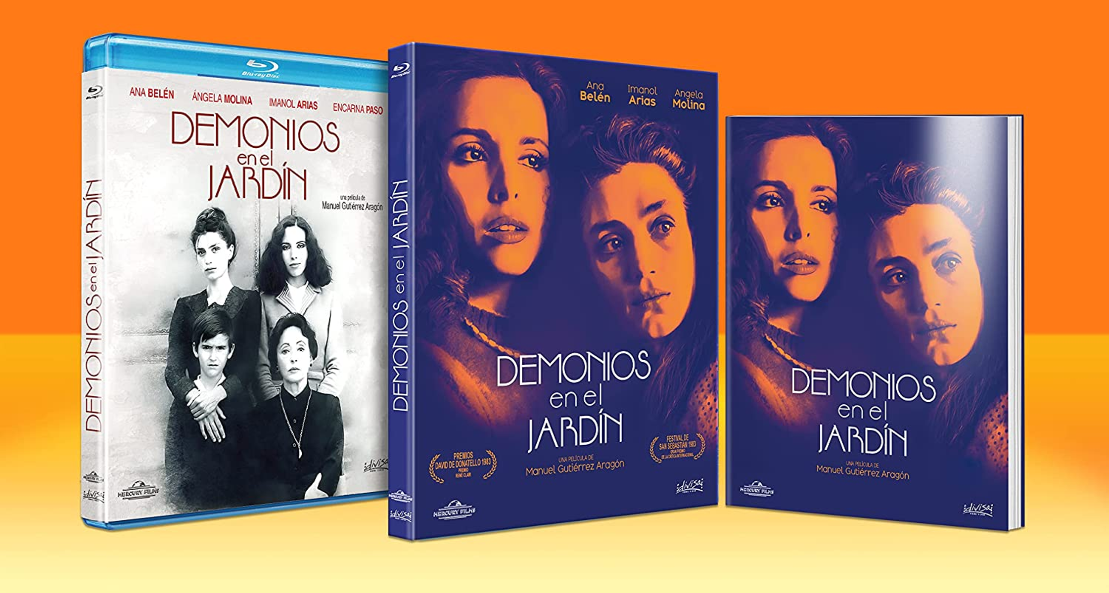 Portadas de la película 'Demonios en el Jardin' en español. El rostro de una mujer es el foco principal.