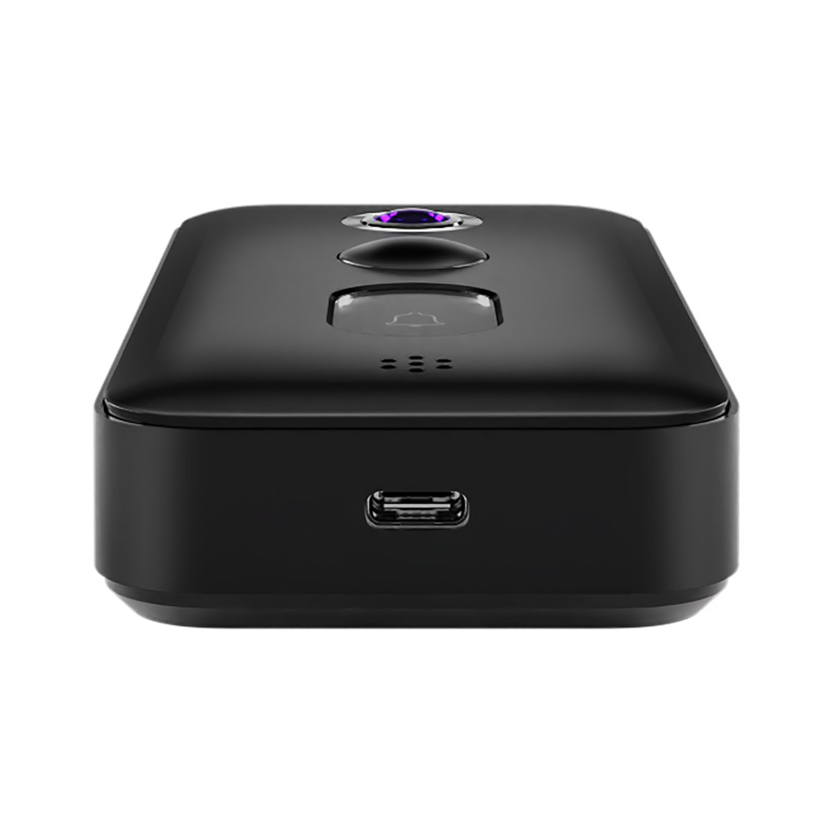 Czarny dzwonek do drzwi z trzema przyciskami i portem USB.