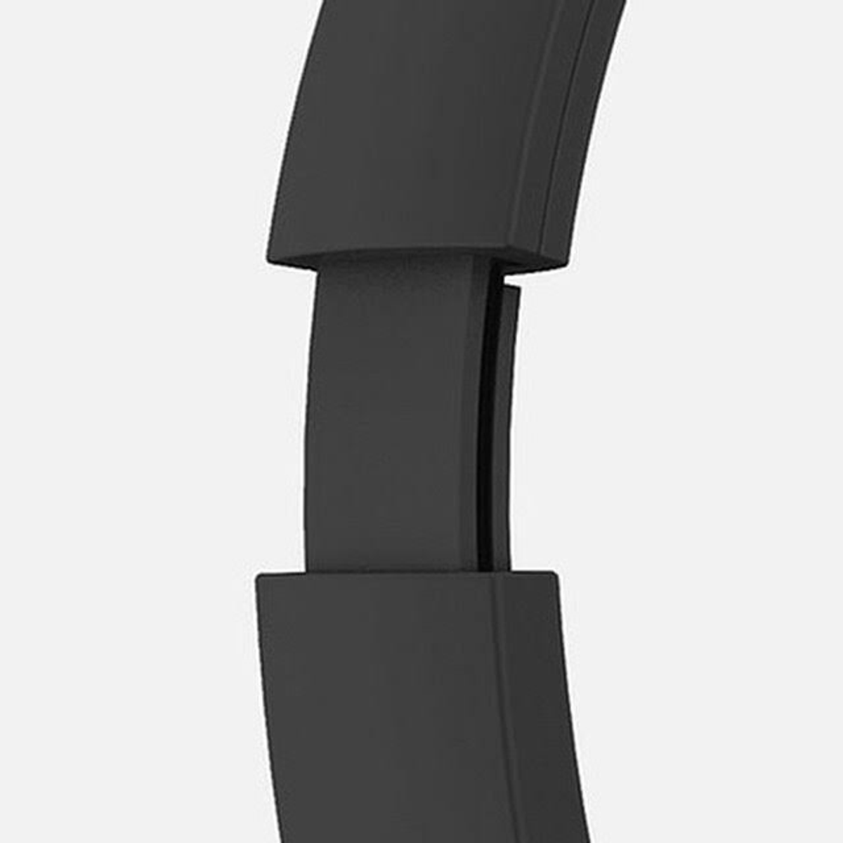 Połączenie słuchawek, czarne, łączące pałąk. Zbliżenie na neutralnym tle.