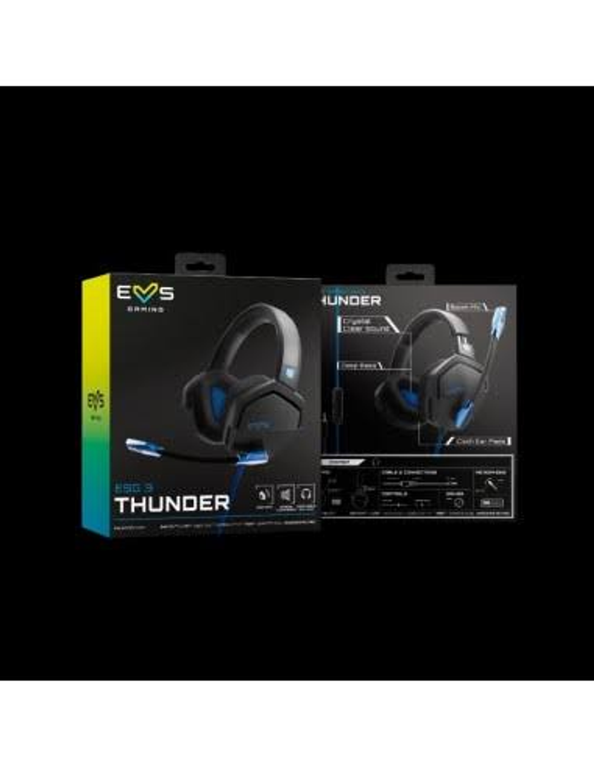 Cajas de auriculares con imágenes de auriculares.