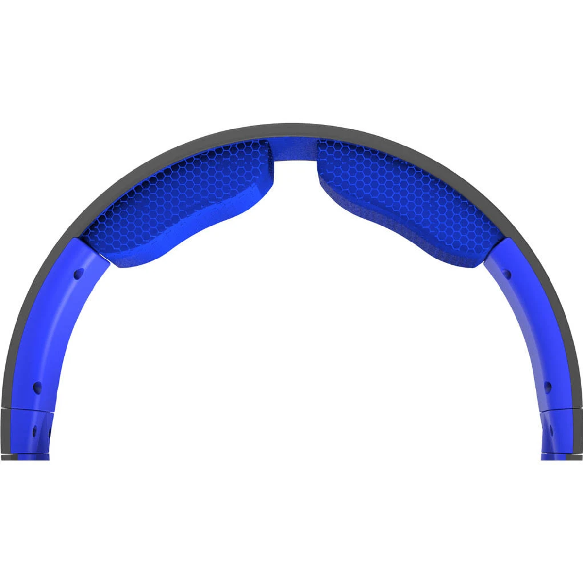 Niebiesko-szary pałąk słuchawek VR na białym tle.