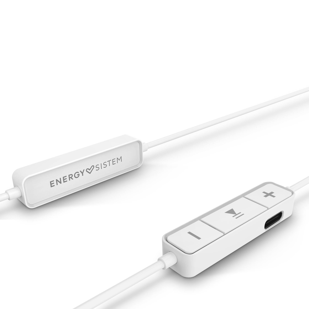 Controllo audio bianco con pulsanti sul cavo.
