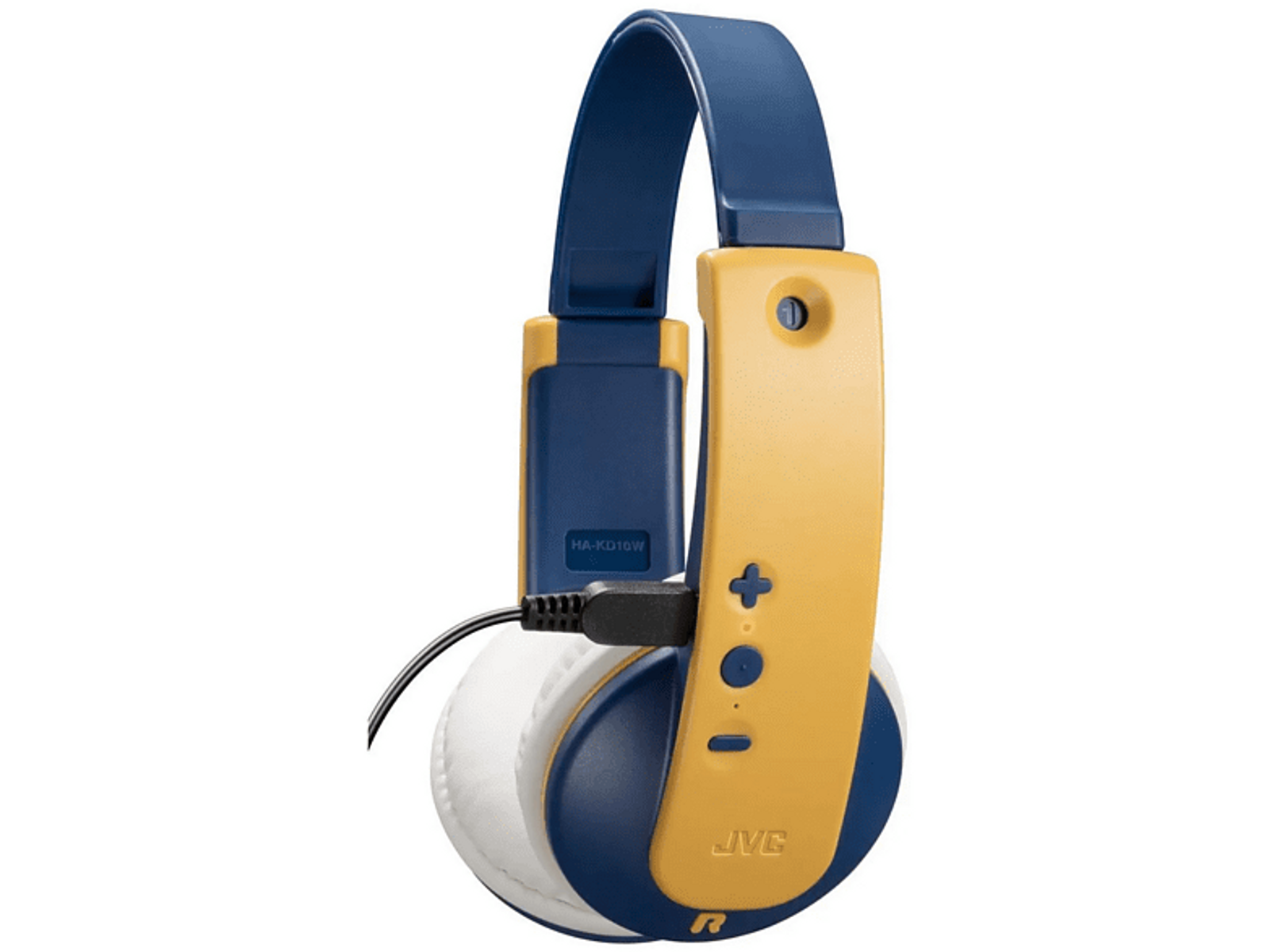 Casque gaming bleu et jaune. Le casque a une palette de couleurs bleu et jaune.