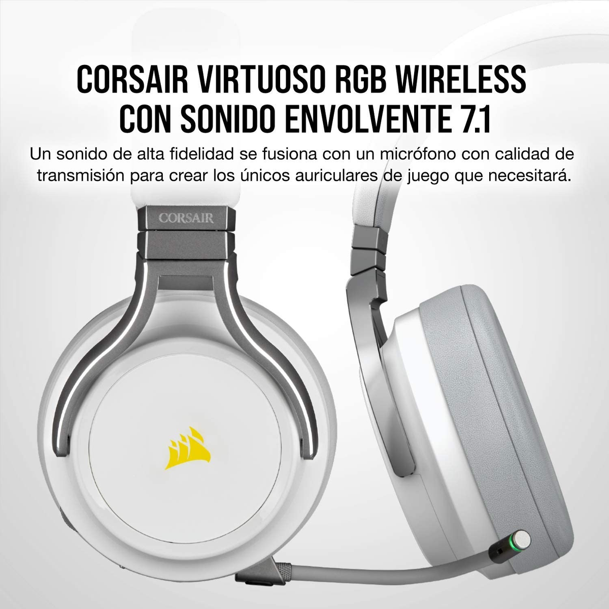 CORSAIR CA-9011186-EU VIRTUOSO RGB WL Gaming WHITE, HEADSET Weiß Over-ear Headset