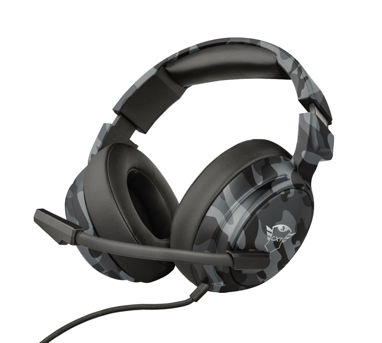 TRUST 23939 GXT433K PYLO HEADSET Over-ear CAMO Headset BLACK, Grau Gaming