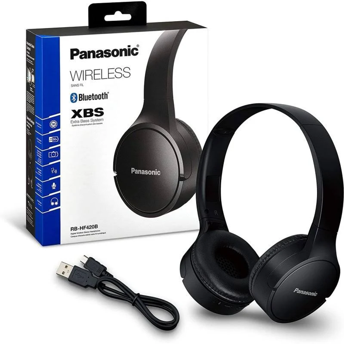 Bluetooth Kopfhörer PANASONIC Schwarz On-ear ON-EAR, RB-HF420BE-K
