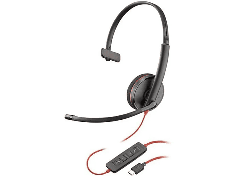 On-ear BLACKWIRE USB-C PLANTRONICS Schwarz Headset (BULK), C3210 209748-201