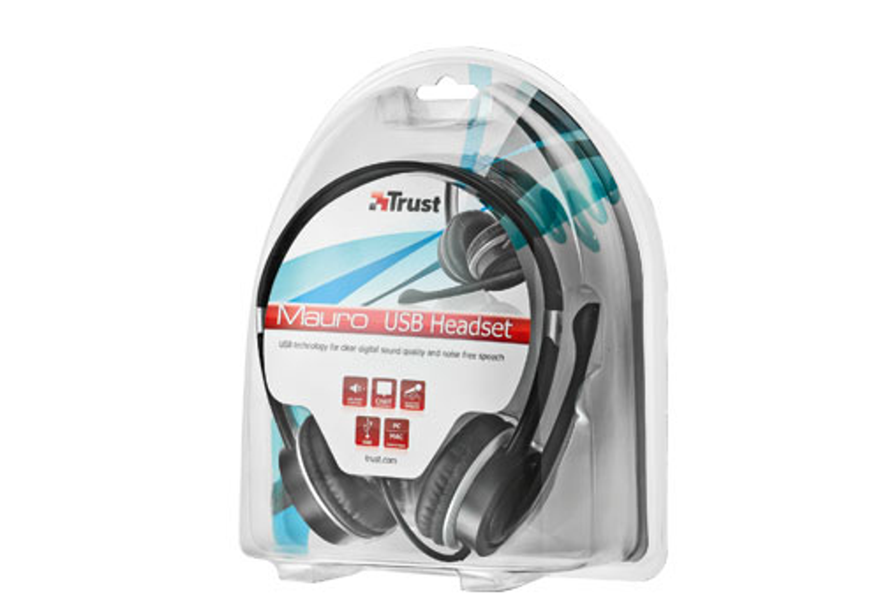 TRUST 17591 MAURO USB On-ear Schwarz HS, Headset