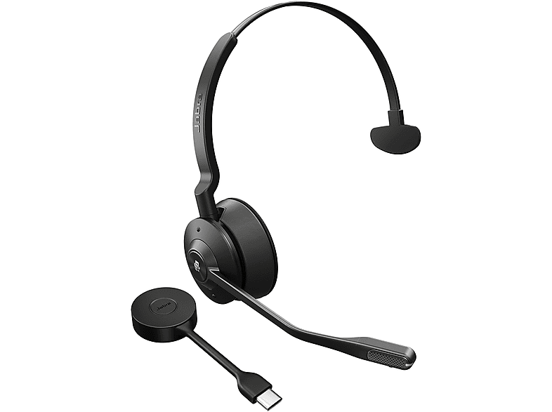 JABRA Engage 55 MS Mono Headset On-Ear (DECT, kabellos, USB-C), On-ear Kopfhörer Bluetooth Schwarz