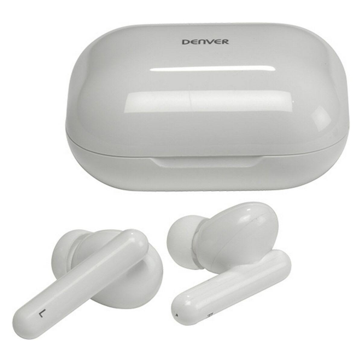 Kopfhörer DENVER In-ear weiß Wirklich kabellose Bluetooth-Ohrhörer, Bluetooth