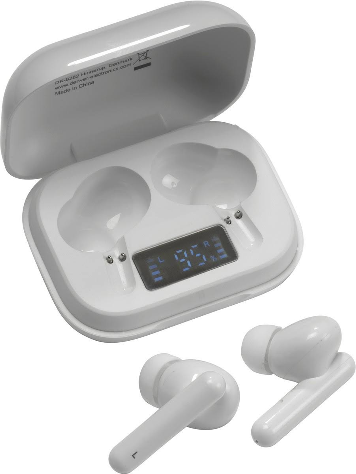 Kopfhörer DENVER In-ear weiß Wirklich kabellose Bluetooth-Ohrhörer, Bluetooth