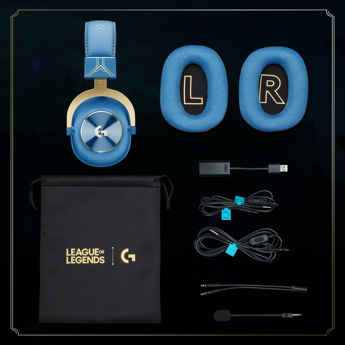 LOGITECH G 981-001106 G PRO GAMING X HEADSET-LOL Over-ear Gaming Headset LOL-WAVE2, Blau