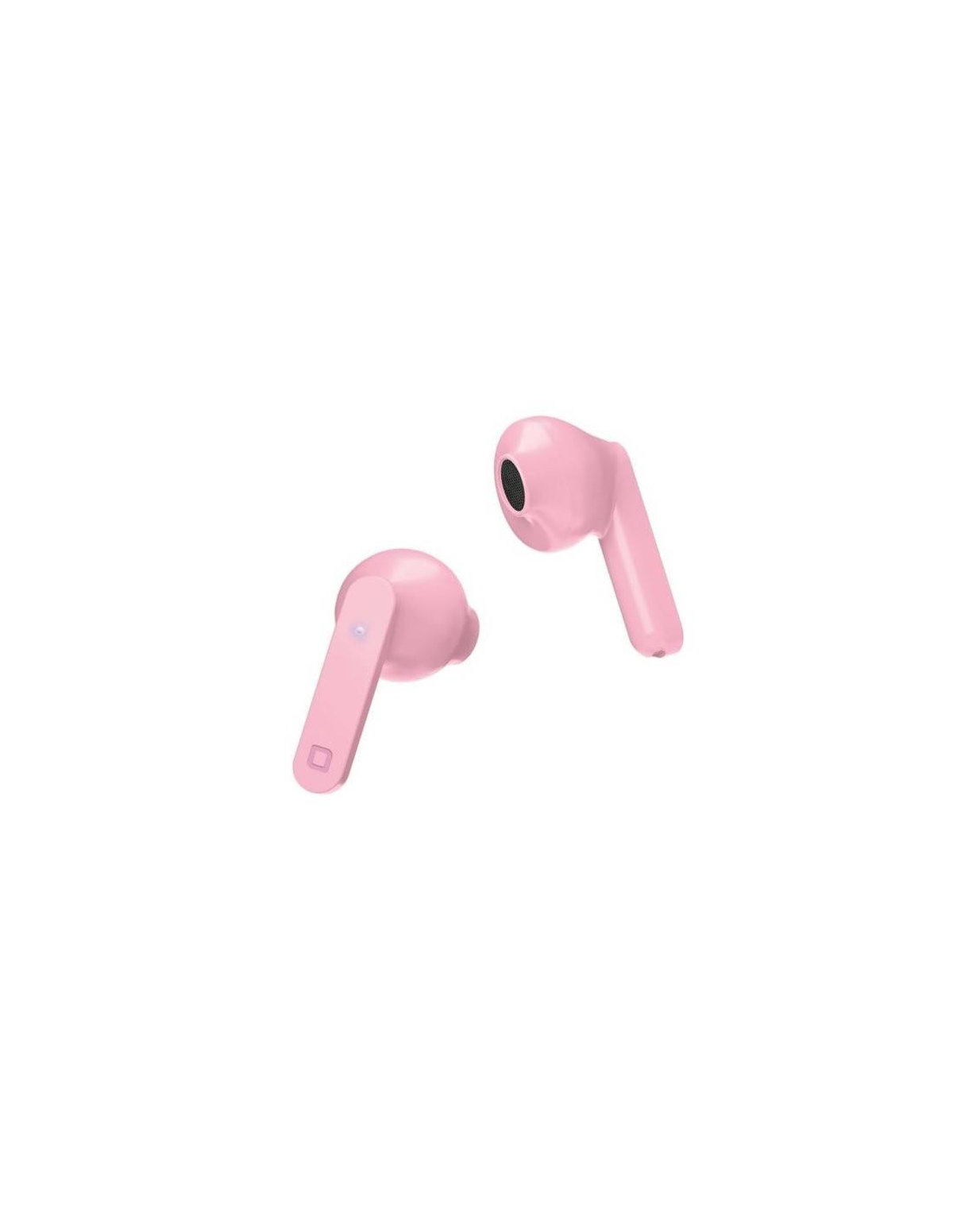 Due auricolari wireless rosa. Isolati su sfondo bianco.