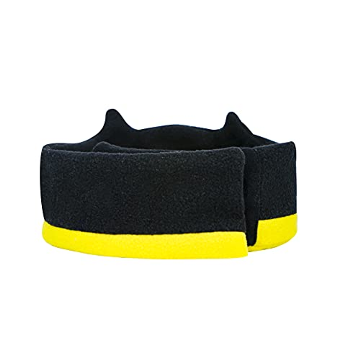 Filtro aria in schiuma nero e giallo. Ha forma cilindrica, con una striscia gialla intorno alla base.
