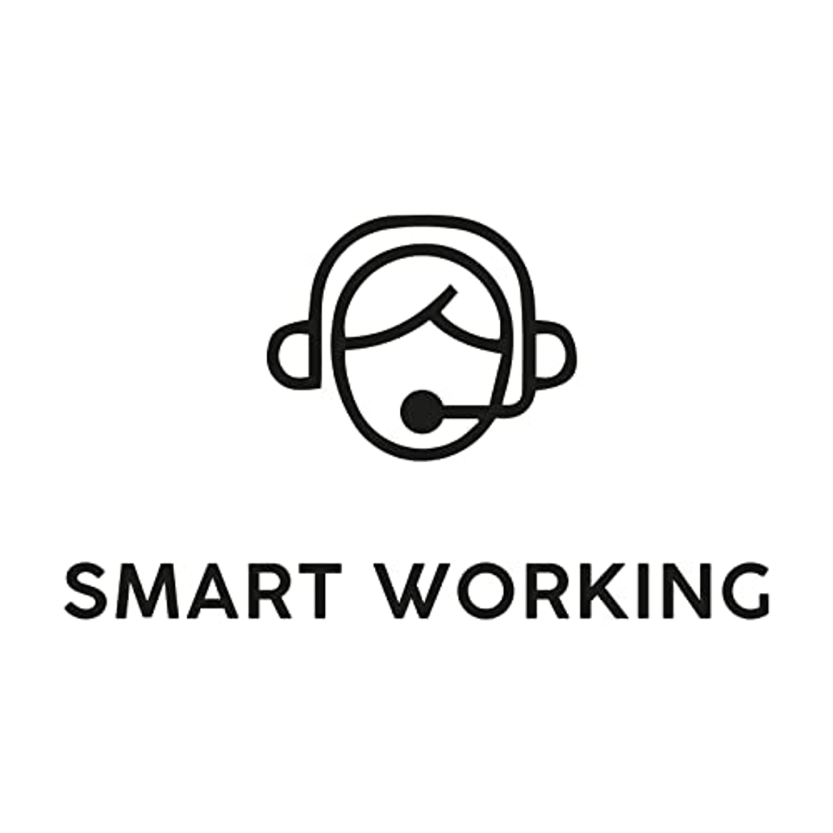 Ilustración de una persona con auriculares y texto: Smart Working.
