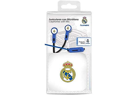 Auriculares de botón  - Real Madrid SEVA IMPORT, Intraurales, Blanco