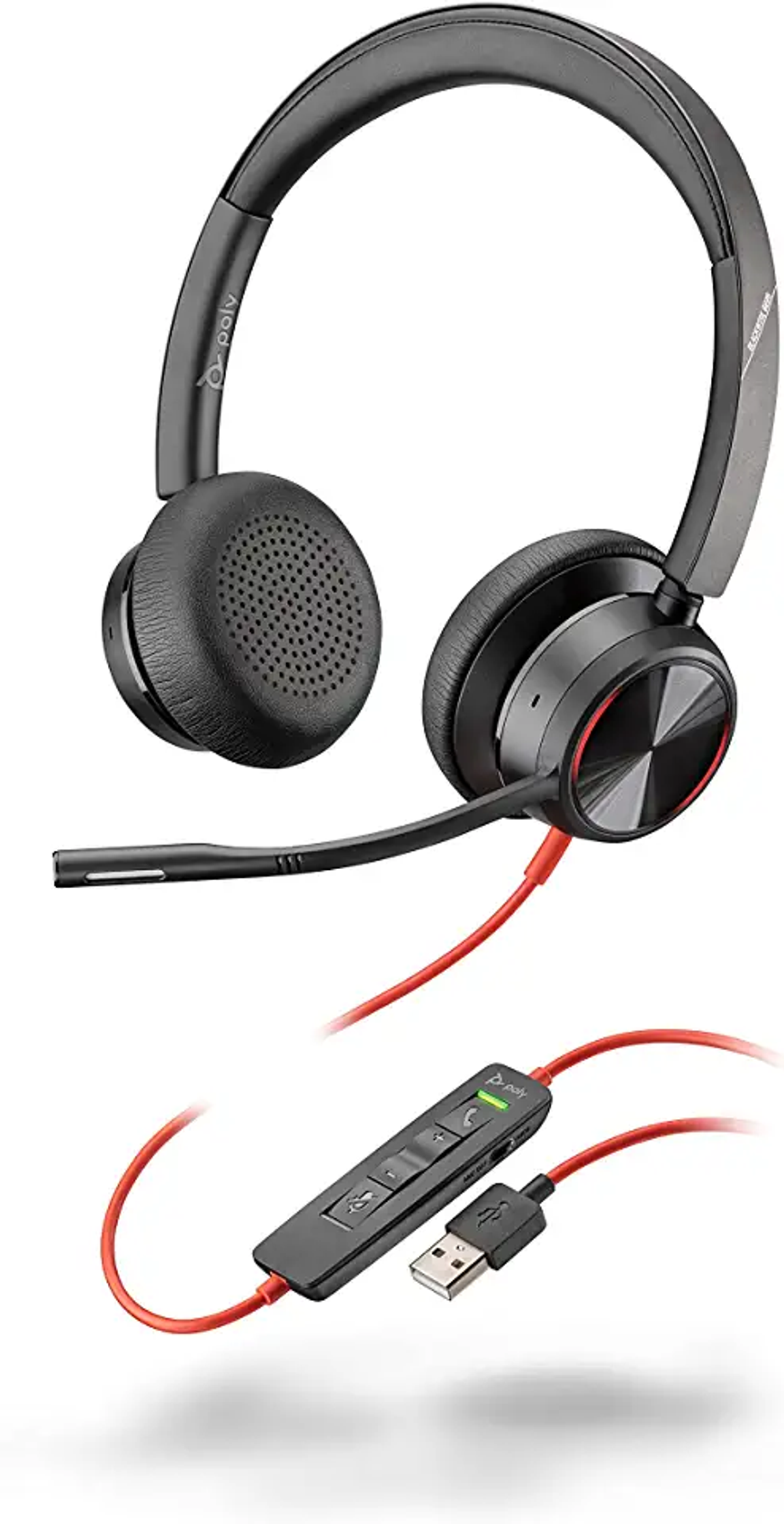 POLY 214406-01 8225 On-ear Headset BLACKWIRE USB-A, Schwarz