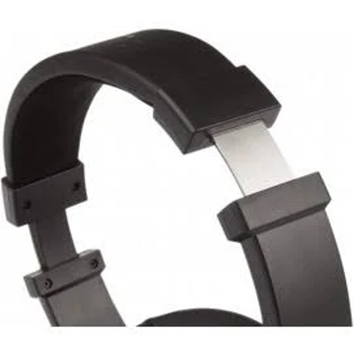 Primer plano de la diadema de unos auriculares negros. La diadema es de material oscuro.