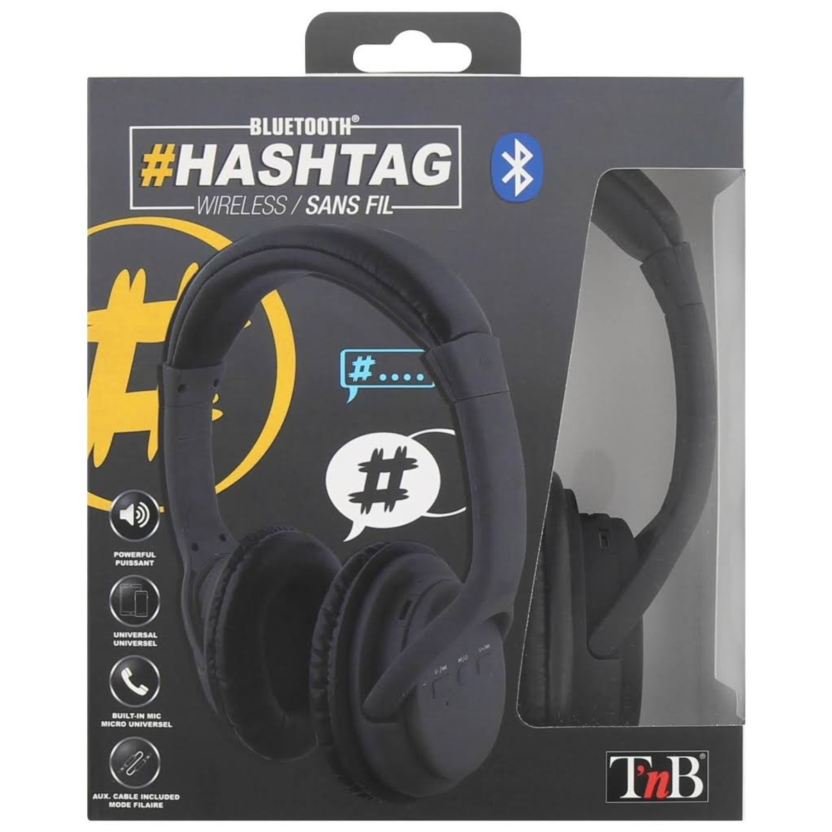 Auriculares inalámbricos TNB CBHTAGBK, Circumaurales, Bluetooth