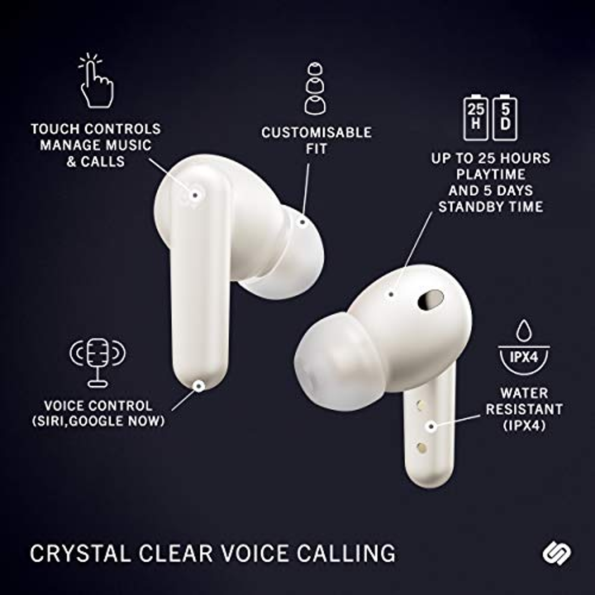 URBANISTA London, In-ear In-Ear Headphones White Bluetooth Wireless - Pearl