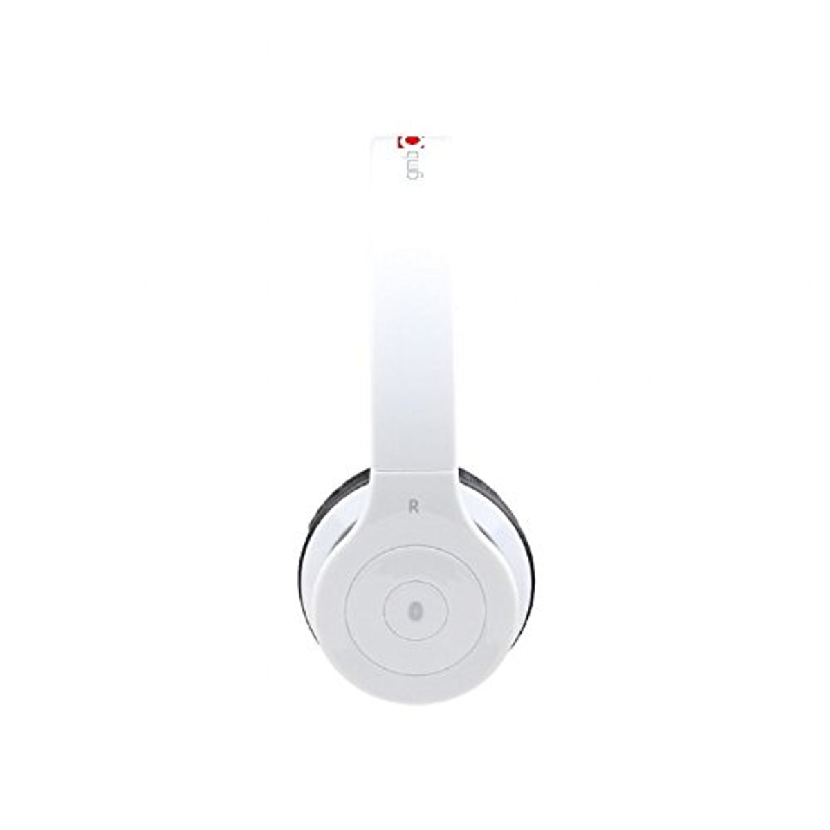 Casque Beats blanc. Le casque a un bandeau et des écouteurs blancs.