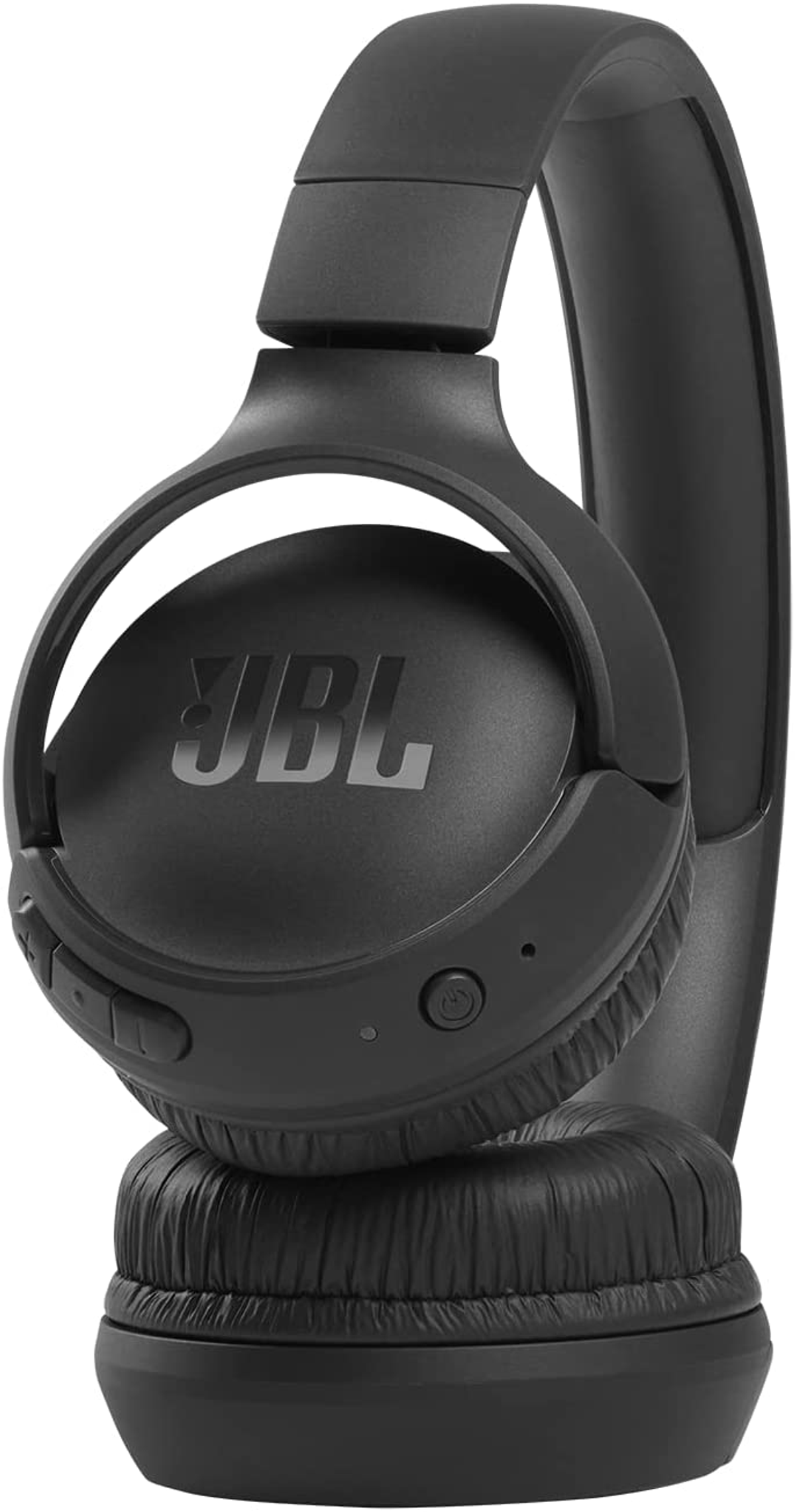 Czarne słuchawki JBL. Logo JBL jest widoczne na nauszniku.