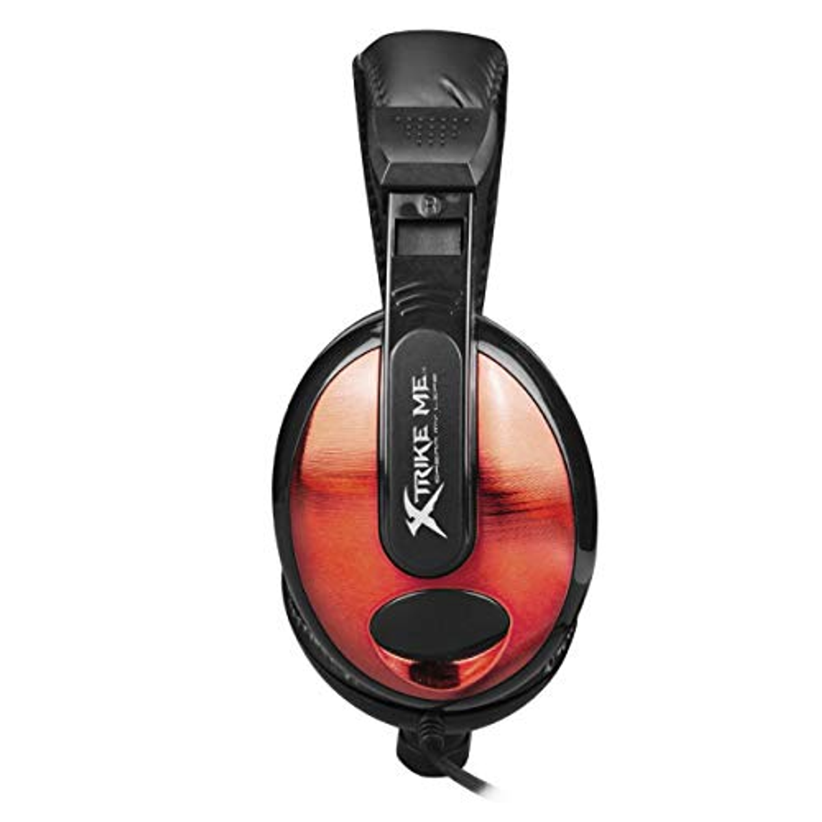 Auriculares para juegos rojos y negros. Los auriculares son rojos con detalles negros. La marca es Xtrike Me.