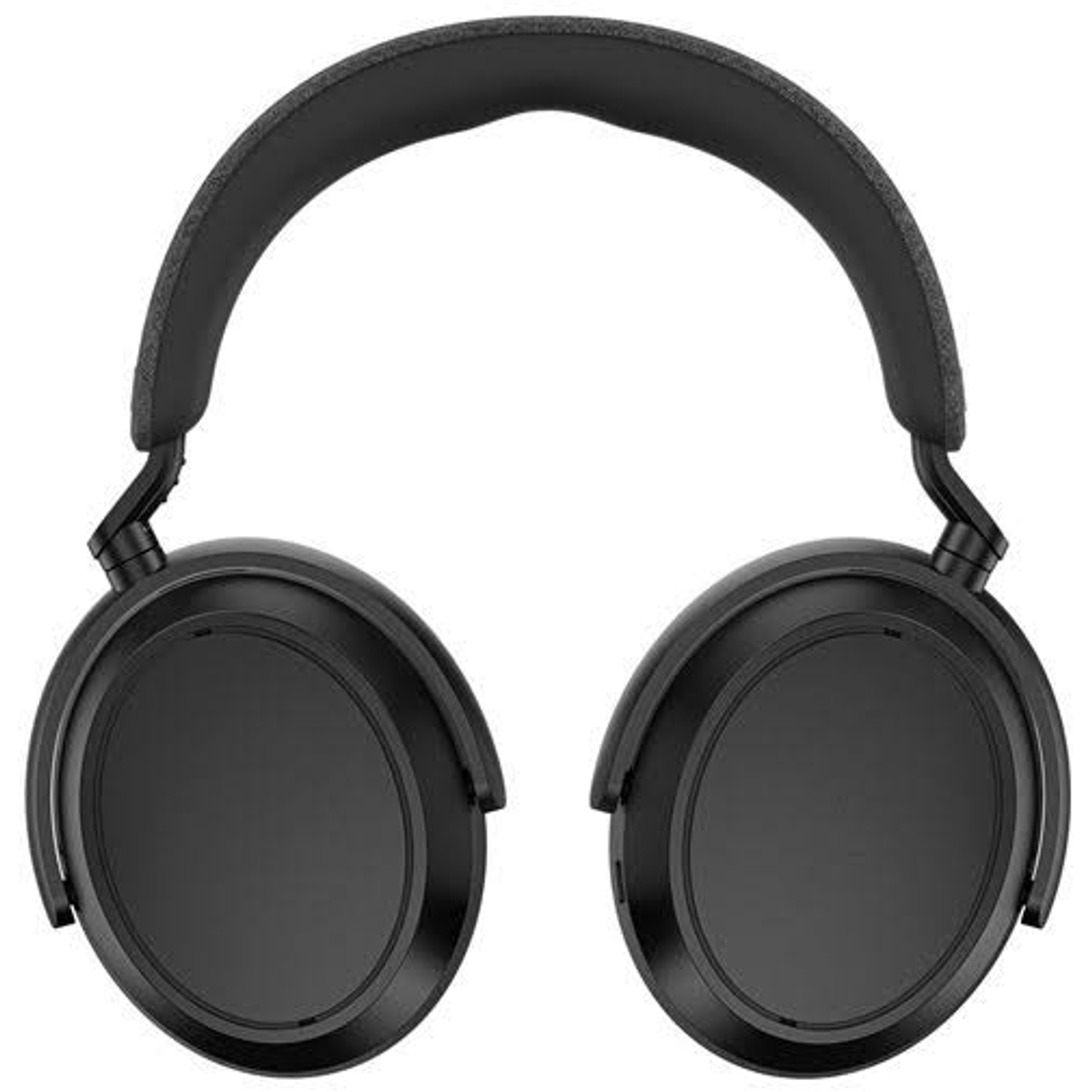 Czarne słuchawki. Słuchawki są na białym tle.