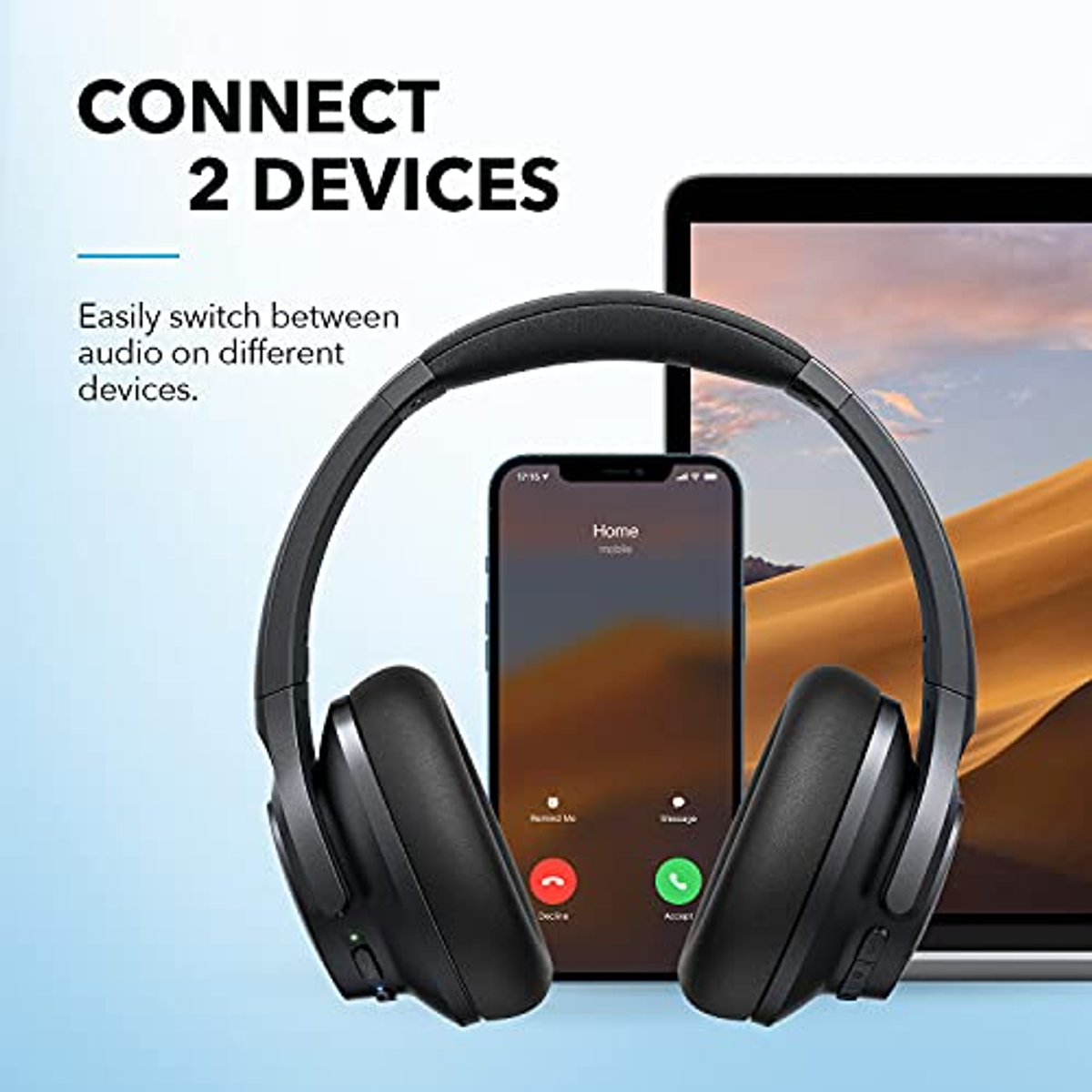 Q20+, Bluetooth Over-ear SOUNDCORE Life Kopfhörer schwarz