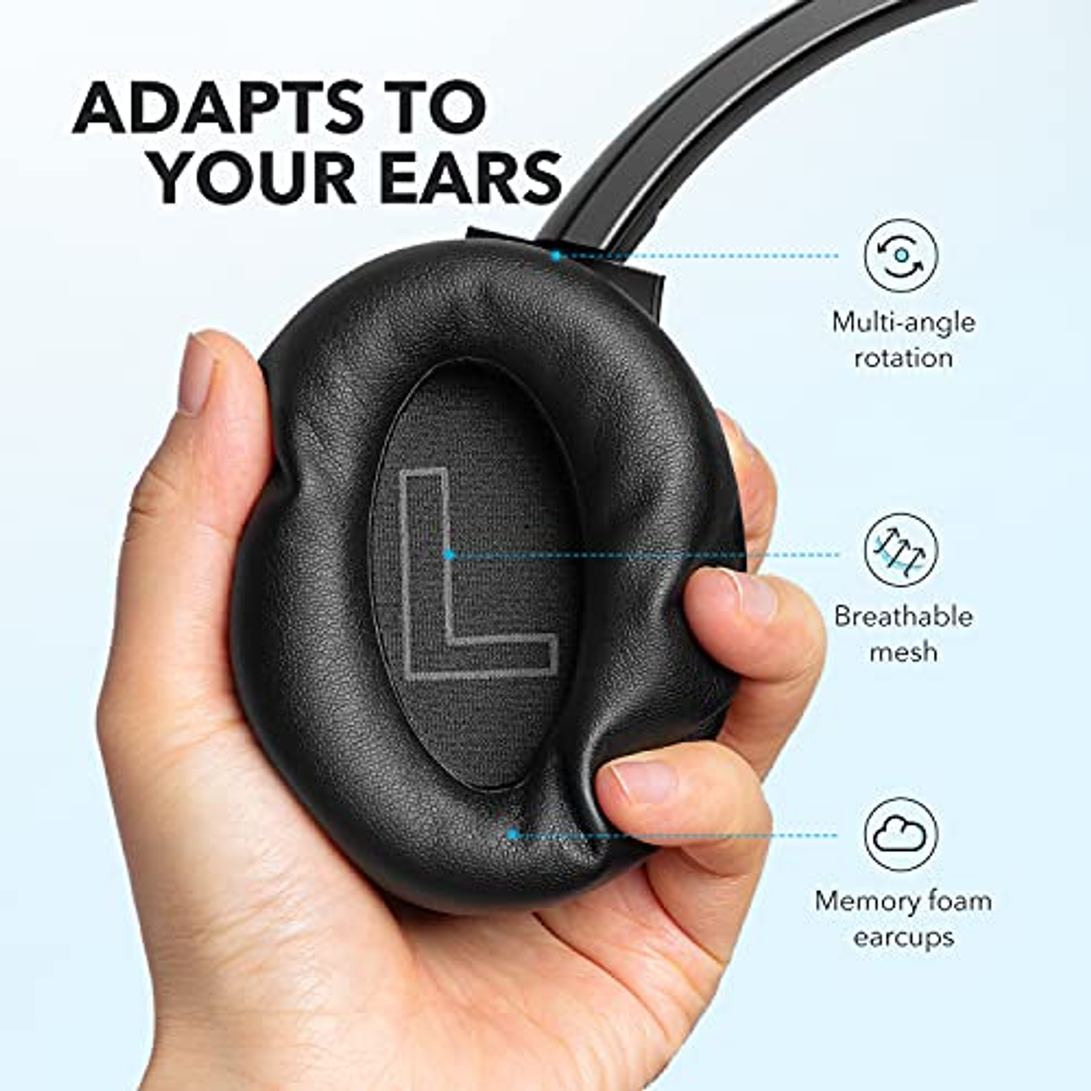 SOUNDCORE Life Q20+, Over-ear Kopfhörer Bluetooth schwarz