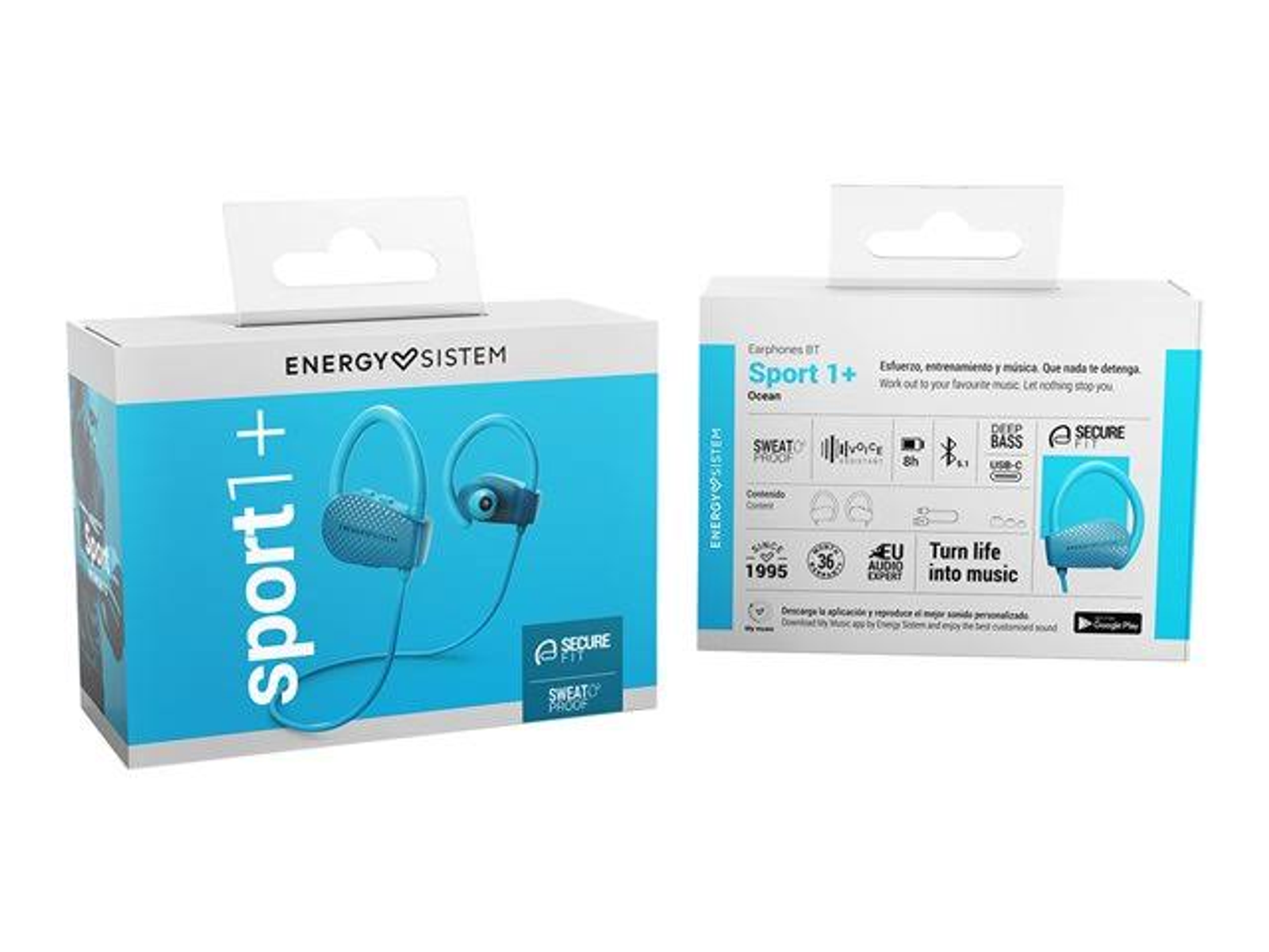 Auriculares ENERGY SISTEM Sport 1, Supraaurales, Bluetooth, Azul