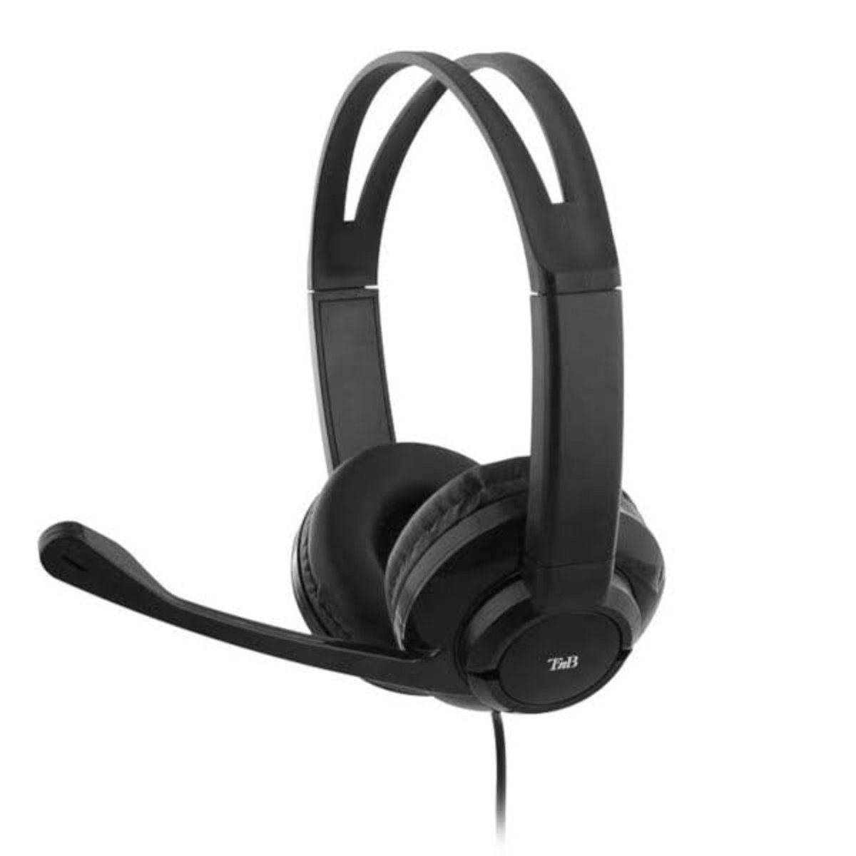 Czarne słuchawki z mikrofonem. Zestaw słuchawkowy.