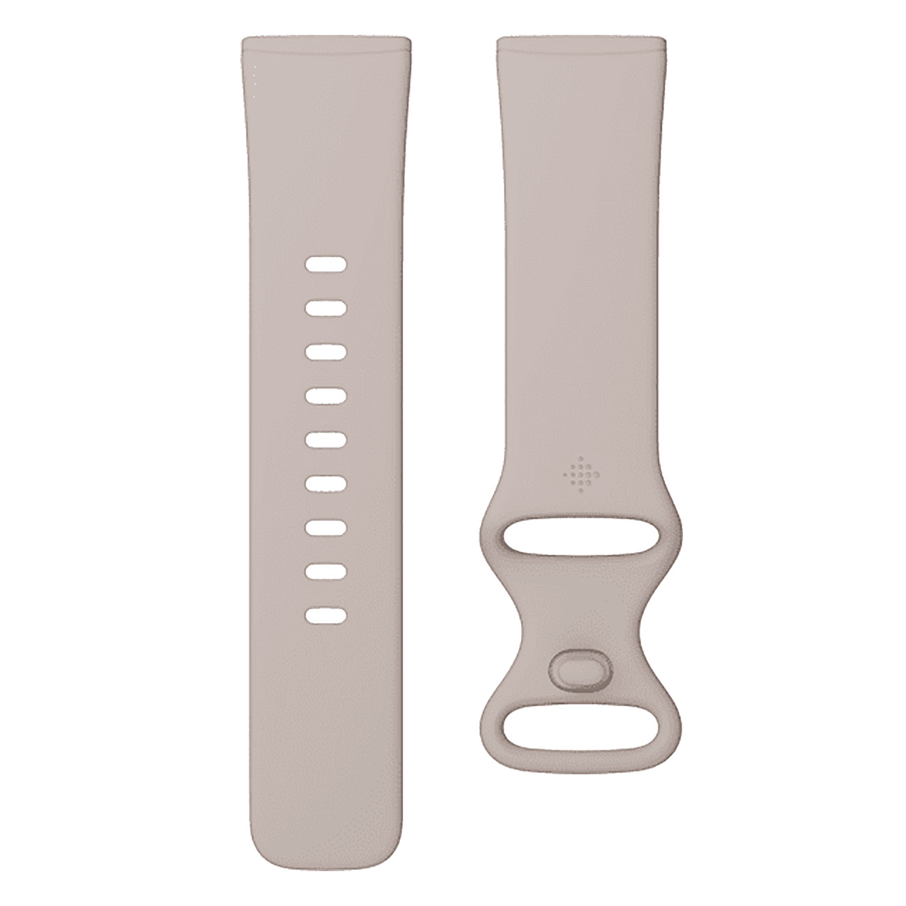 Zwei hellbeige Uhrenarmbänder, eines mit Löchern, das andere mit einer Schnalle.