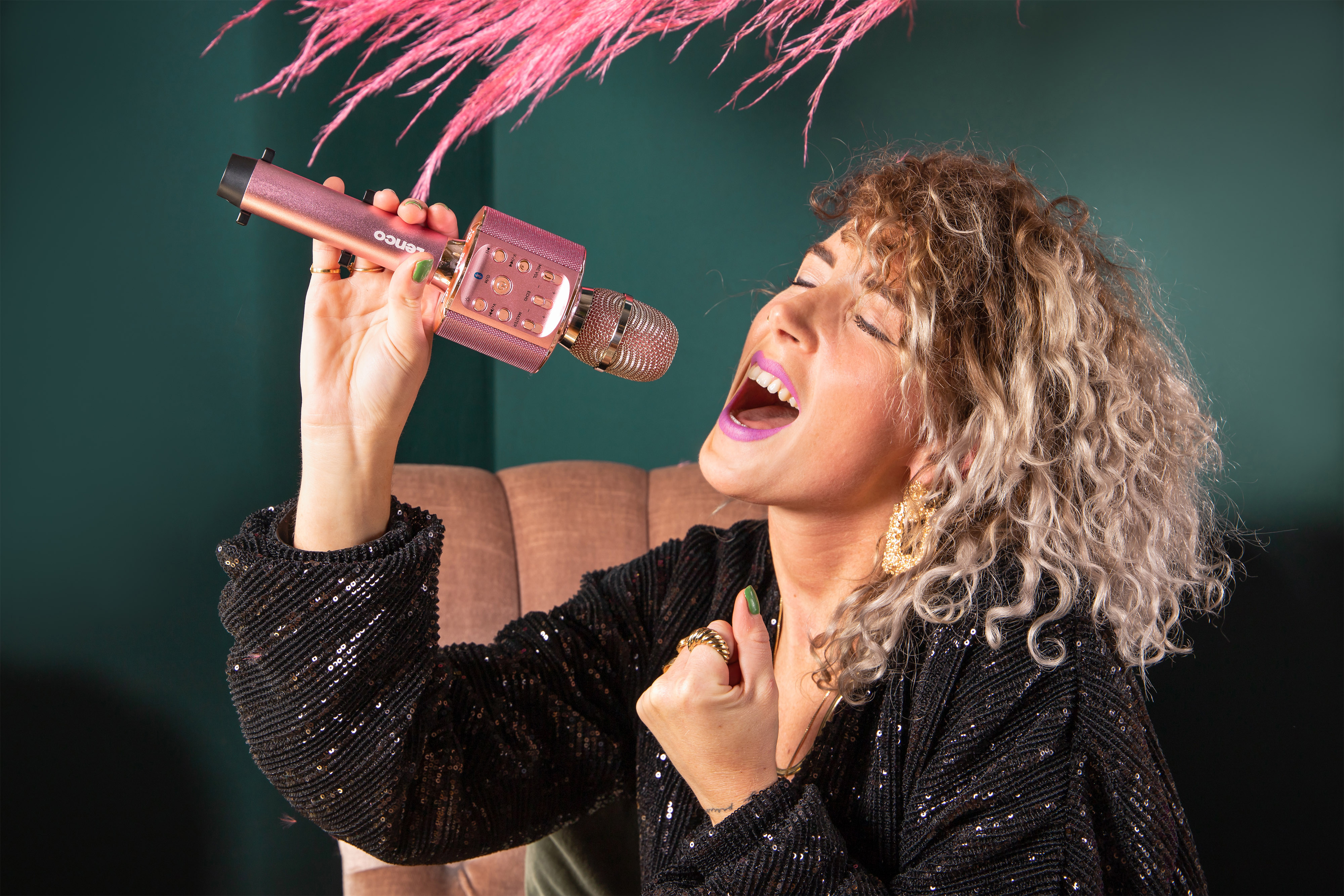LENCO BMC-090PK Karaoke-Mikrofon Pink