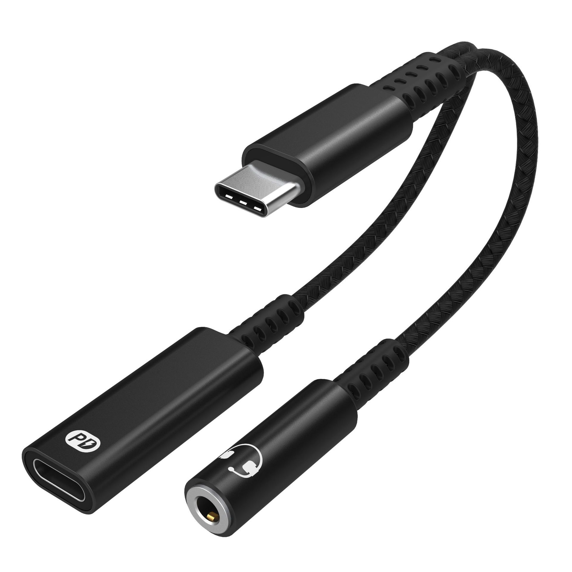 INF USB-C-Adapter für 3,5-mm-Kopfhörer und USB-C-Ladegerät Adapter