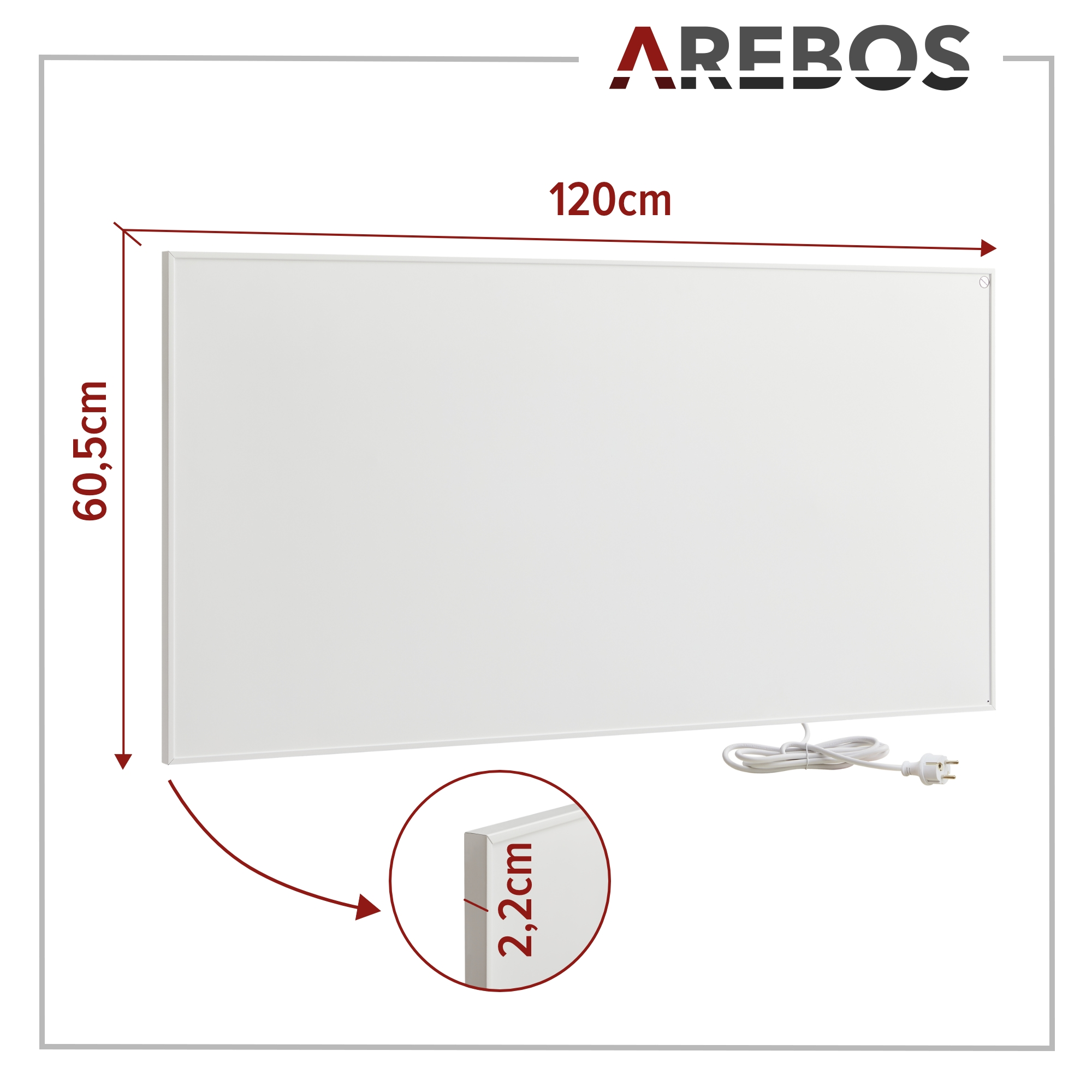 AREBOS mit WIFI & Thermostat Timer | Elektroheizung (700 Infrarotheizung Watt) 