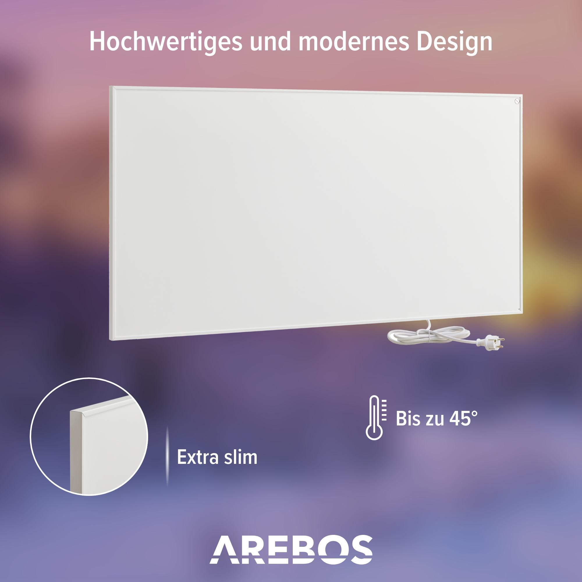 mit Watt) Infrarotheizung & (700 | | Timer AREBOS Thermostat WIFI Elektroheizung