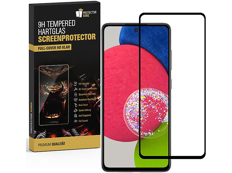 PROTECTORKING 1x FULL COVER 9H KLAR Hartglas Galaxy A52s) Samsung Schutzglas HD Samsung Displayschutzfolie(für