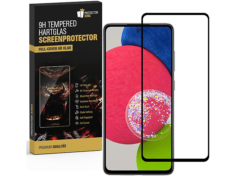 PROTECTORKING 2x FULL COVER 9H Hartglas Schutzglas HD KLAR Displayschutzfolie(für Samsung Samsung Galaxy A52s)
