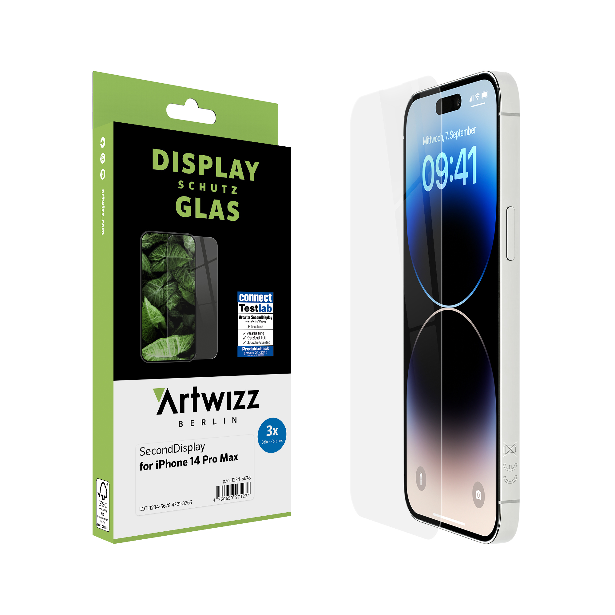 Displayschutz(für Pro iPhone SecondDisplay (3er Apple Max) Pack) ARTWIZZ 14