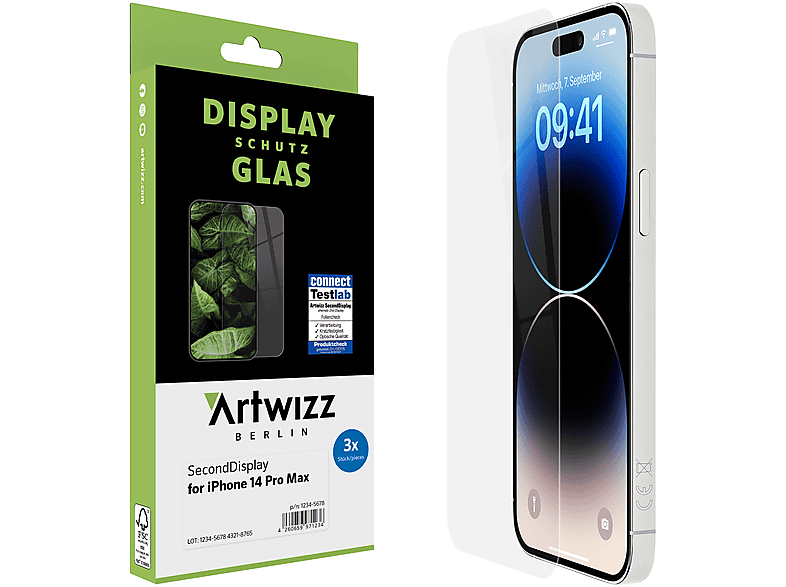 ARTWIZZ SecondDisplay (3er Pack) Displayschutz(für Apple iPhone 14 Pro Max)