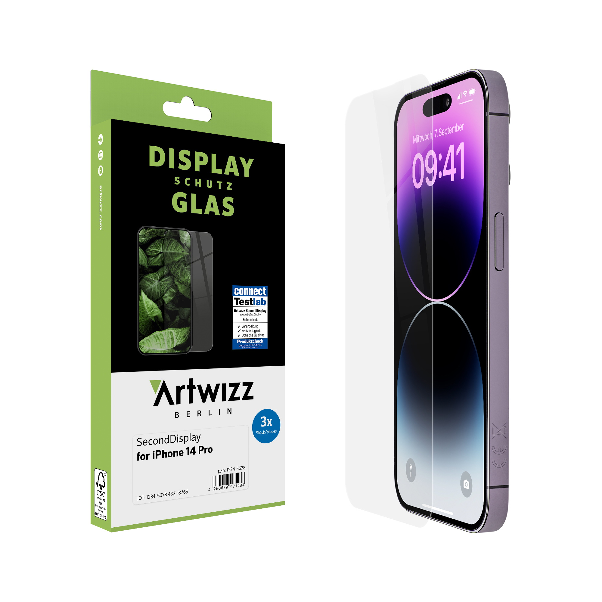 Pro) Pack) SecondDisplay Displayschutz(für iPhone (3er ARTWIZZ Apple 14