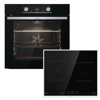 GORENJE Black Steam Pyro, Einbauherdset (Induktions-Kochfeld, A+, 77 l)