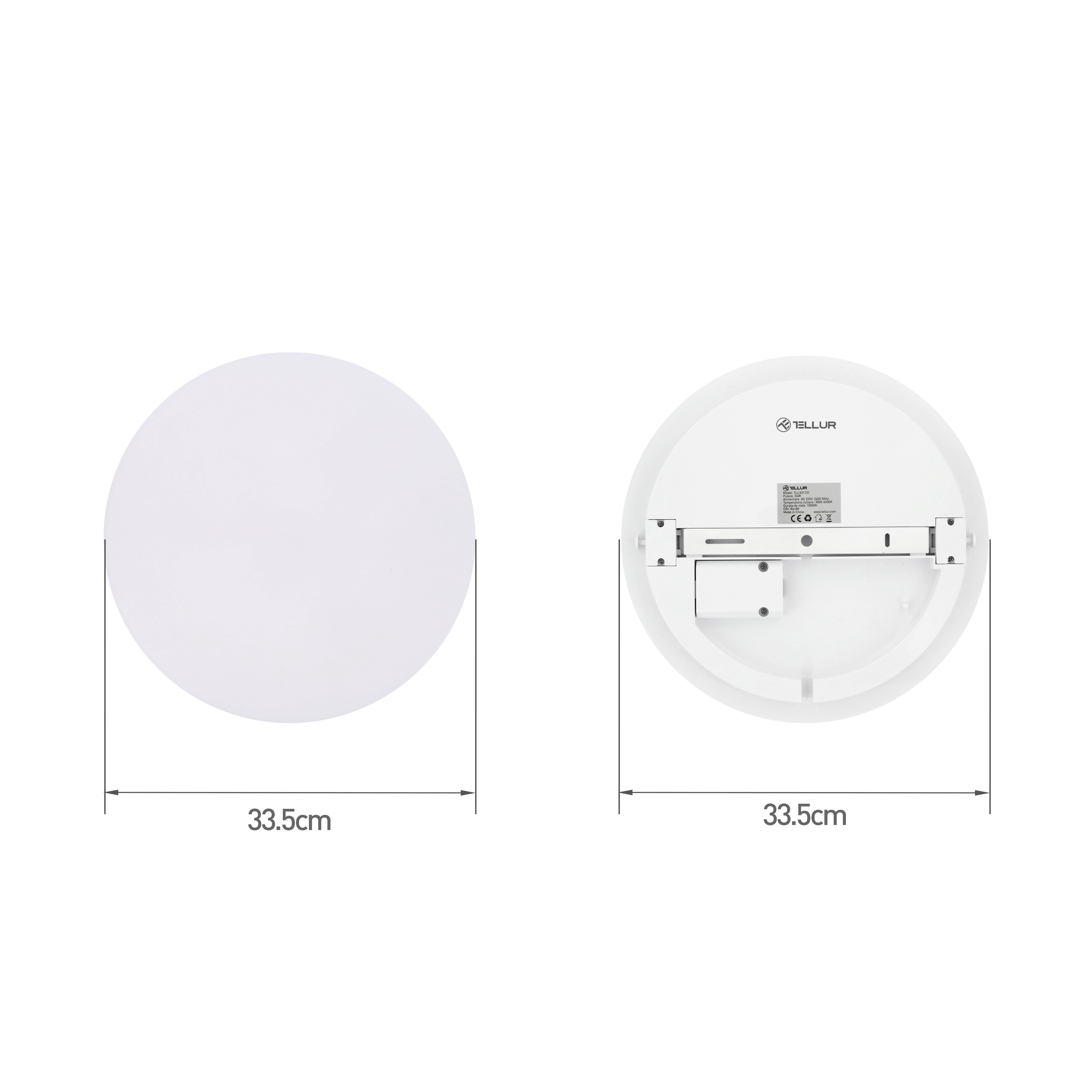 TELLUR WiFi Dimmer, rund LED, 24W, Weiß Deckenleuchte Smarte