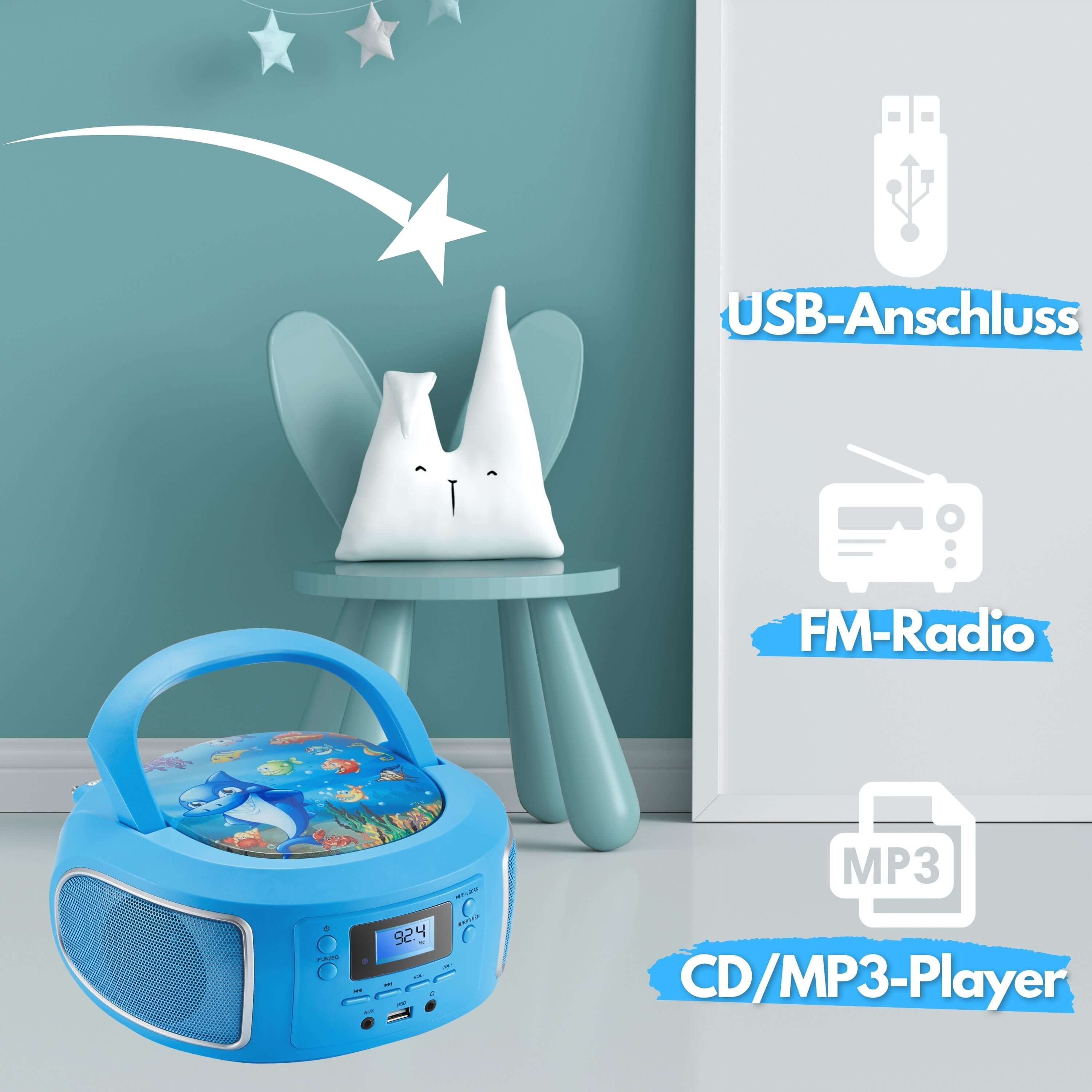 CD-Player CYBERLUX Blau Portabler CL-930