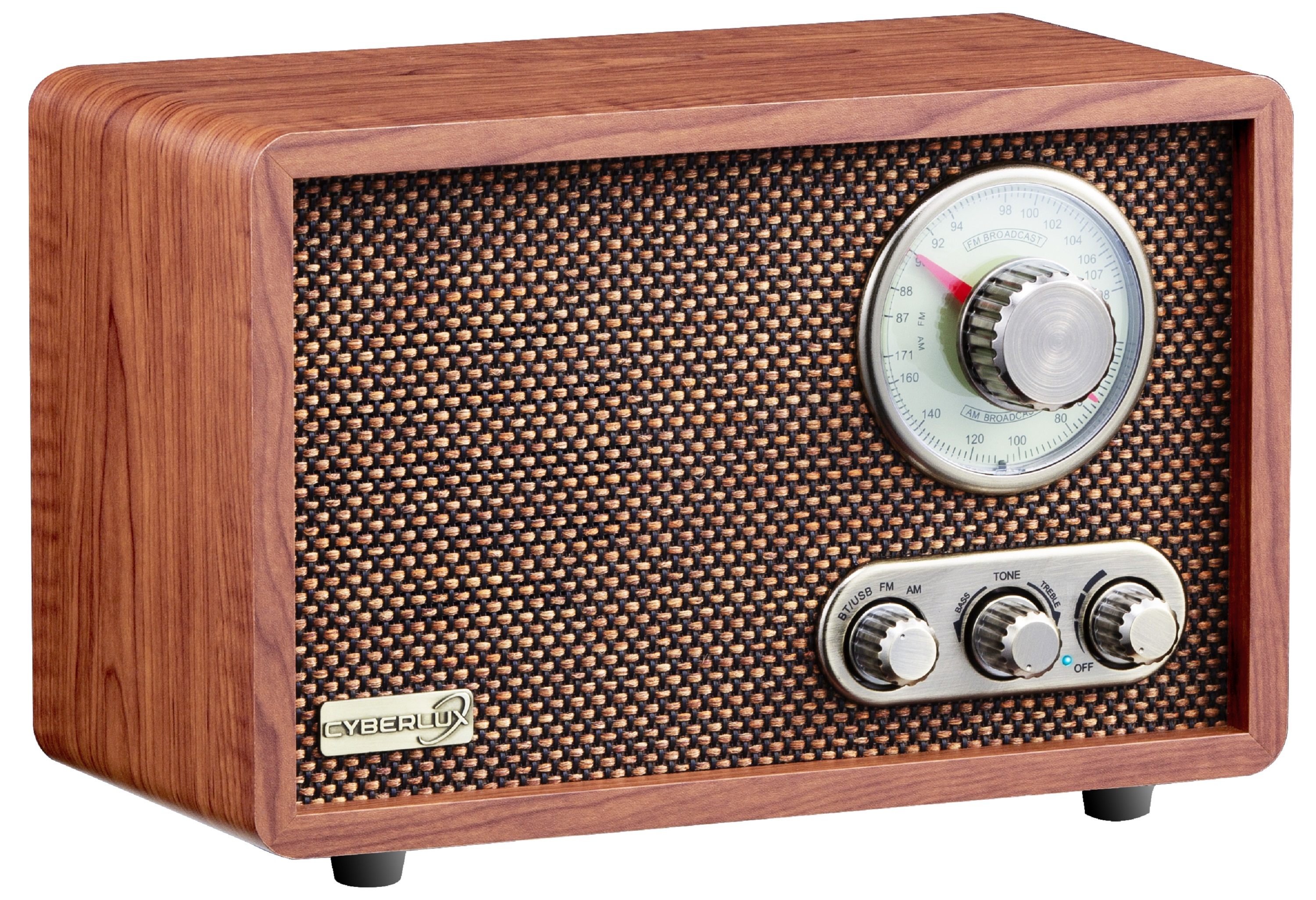 CYBERLUX CL-3080 Radio, Bluetooth, FM, Holzfarben AM